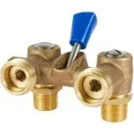  Washing Machine Single Lever Shut Off Valve,1/2&#034; Male Pipe Thread × 3/4&#034; 