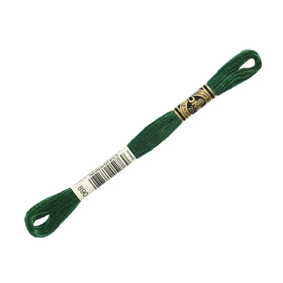 DMC 890 Ultra Dark Pistachio Green 6 Strand Embroidery Floss | DMC #117UA-890 