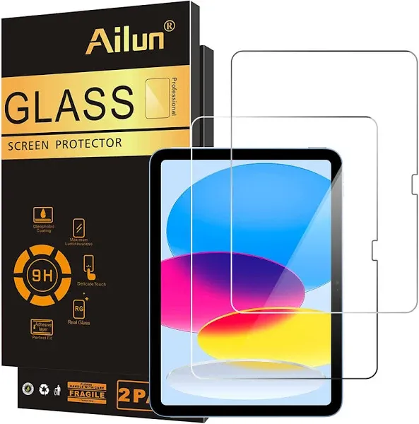 2-Pack Ipad 10.9&#034; Tempered Glass Screen Protector 2022 - Face ID &amp; Pencil Compat