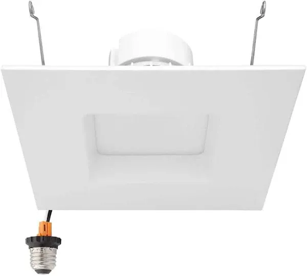 Maxxima 4 in. 5 CCT Retrofit Recessed Square LED Downlight - 800 Lumens, Color Selectable 2700K-5000K (2700K/3000K/3500K/4000K/5000K), Dimmable, 90 CRI, Ideal for Kitchen, Bathroom, or Bedroom