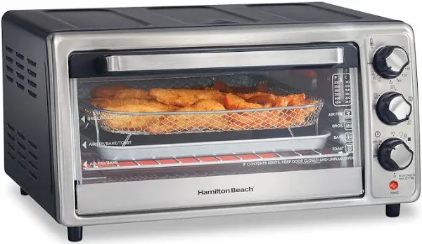 HAMILTON BEACH SURE CRISP AIR FRYER/TOASTER OVEN -SILVER  #31416