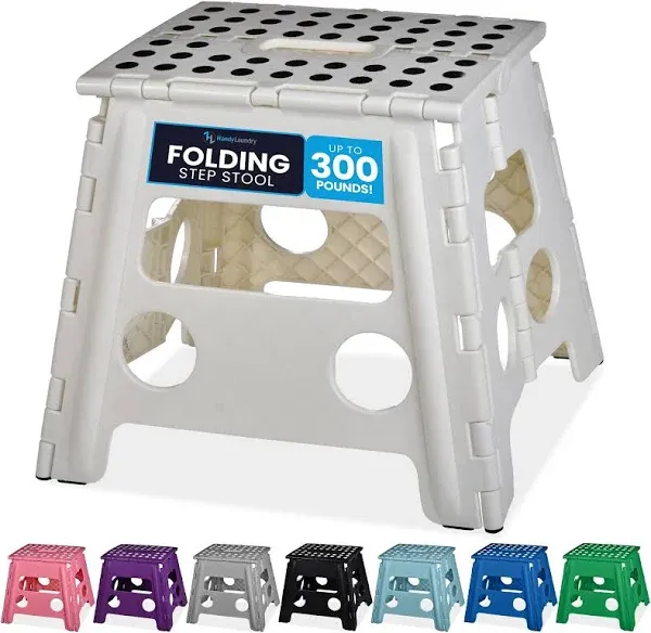 Folding Lightweight Step Stool is Sturdy Enough to Support Adults and Safe En...