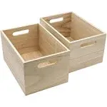 Sorbus Unfinished Wood Crates - Organizer Bins, Wooden Box for Pantry Organizer