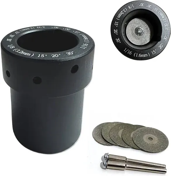 Tungsten Sharpener Grinder Head TIG Welding Rotary Tool, Aluminum TIG Sharpener Welding Tungsten Grinder Head Tool,with Slot Tungsten Sharpener Multi-Angle, 5pc Diamond Wheels 25mm