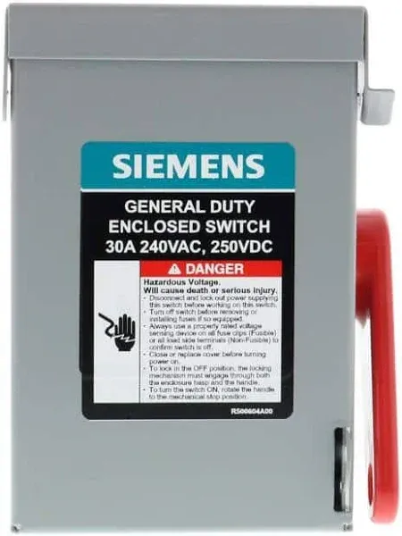 Siemens GNF321A 30-Amp, 3-Pole, 240V General Duty Compact Series Safety Switch