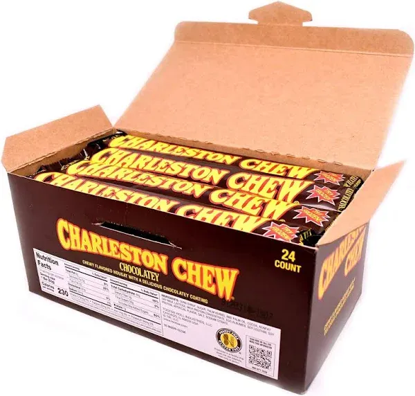 Charleston Chew Chocolate Flavor, Pack of 24 1.87-Oz. Bars