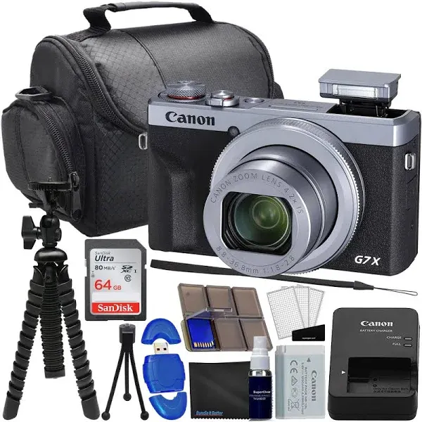 Canon PowerShot G7 X Mark III Digital Camera (Silver #3638C001) with Basic Starter Bundle (Renewed)