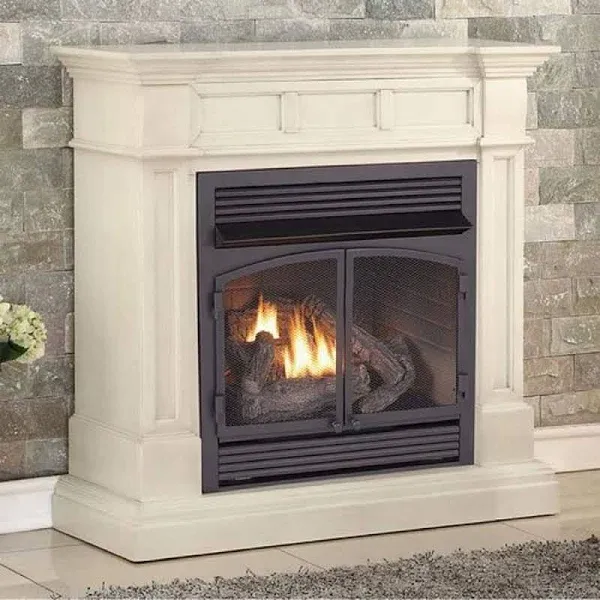 Duluth Forge Dual Fuel Ventless Gas Fireplace with Mantel