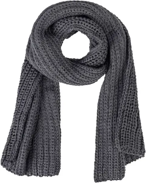 Aonal Women And Mens Winter Thick Cable Knit Wrap Chunky Long Warm Scarf, B-Grey