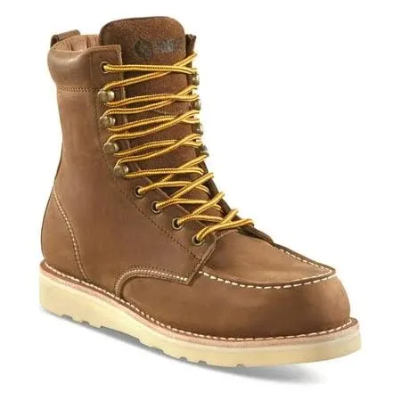 Guide Gear Men's Wedge 8" Moc Toe Work Boots Brown 7D      (Medium)