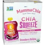 Mamma Chia Organic Chia Squeeze Vitality Snack, Strawberry-Banana (4 x 3.5 oz)