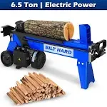 BILT HARD Log Splitter 6.5 Ton, Wood Splitter Electric Powered 15Amp, with Hydraulic Ram, Electric Firewood Splitting Machine, Horizontal