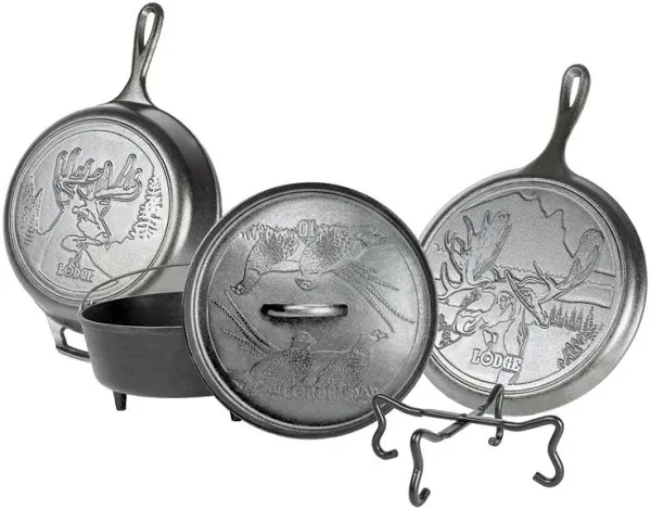 Lodge Cast Iron Wildlife Series 5 Piece Cookware Set