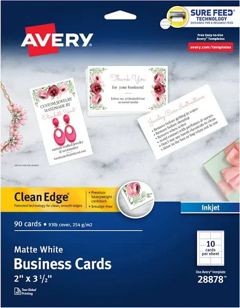 Avery Clean Edge Printable Business Cards