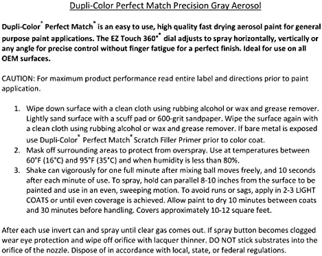 Dupli-Color BNS0604 Perfect Match Automotive Spray Paint - Nissan Precision Gray, W40 - 8 oz. Aerosol Can