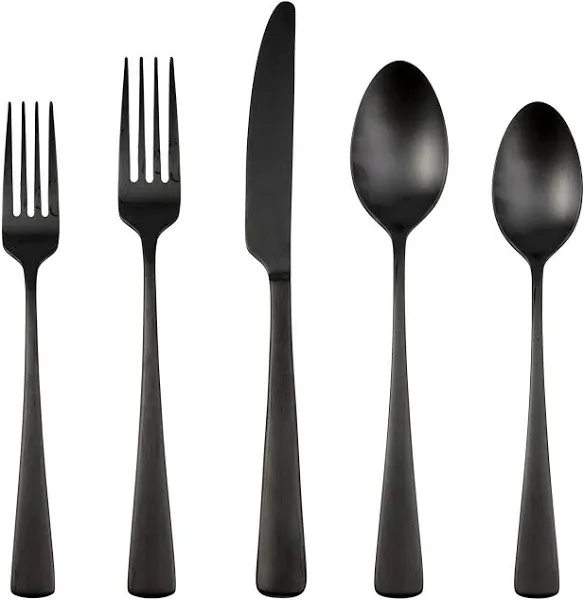 Silversmiths Cerys Black Satin 20-Piece Flatware Set, Service for 4