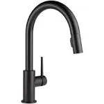 Delta 9159-LS-DST Trinsic 1.8 GPM 1 Hole Pull Down Kitchen Faucet - Black