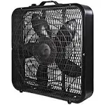  Box Fan with Carry Handle, 20 inch, 3 Speed Full-Force Air Circulation Black