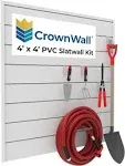 CrownWall Home Series Heavy Duty PVC Slatwall Organizer Kit