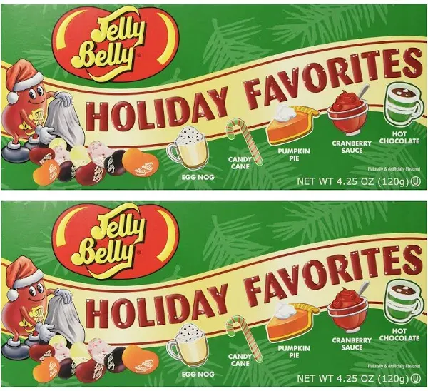 Jelly Belly Christmas Holiday Favorite Flavored Candy Beans Gift Box