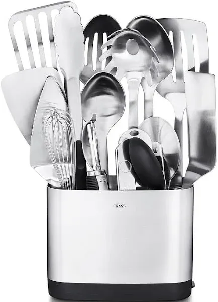 OXO Good Grips 15-Piece Everyday Kitchen Utensil Set, Silver