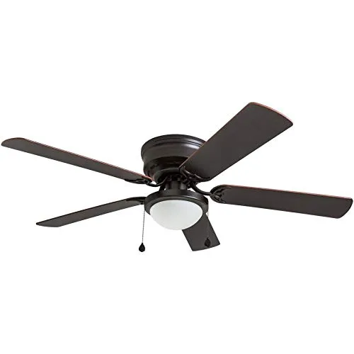 Harbor Breeze Armitage 52-in Bronze Flush mount Indoor Ceiling Fan with Light Kit