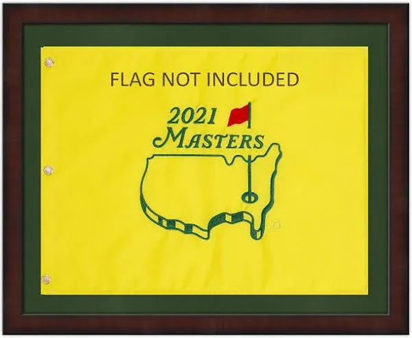 16x20 Mahogany Color, Moulding brn-002, Green Mat (Holds 13x17 Masters Golf Flags; Flag not incl)