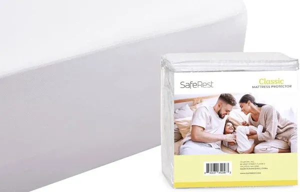 SafeRest 100% Waterproof Queen Size Mattress Protector - Fitted with Stretchable Pockets - Machine Washable Cotton Mattress Cover for Bed