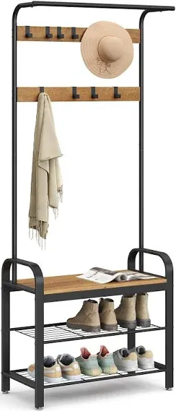 Vasagle Coat Rack Hall Tree with Shoe Bench