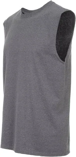 Fruit of the Loom Mens Black Tank Top Cotton Sleeveless Pullover Shirt Sz L/G