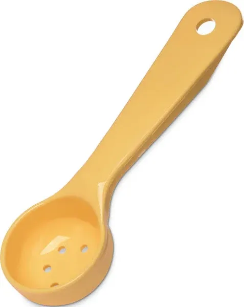 Carlisle 492304 Measure Miser 1 oz Yellow Perforated Short Handle Portion Spoon