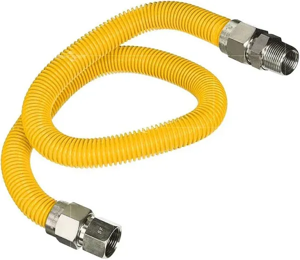 Gas Connector Yellow Coated Stainless Steel OD Flexible Gas Hose Connector for Gas