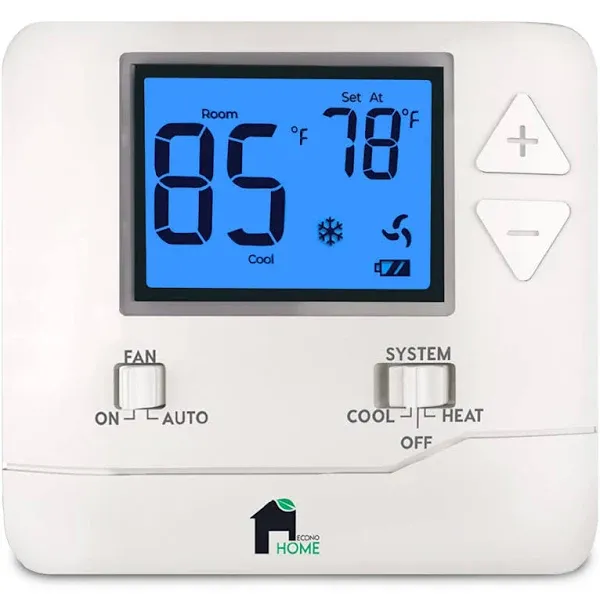 Upgraded Digital Non-Programmable Thermostat for Home 1 Heat/1 Cool Single-Stage System with Separate Heating and Cooling Swing (Cycle Rate)