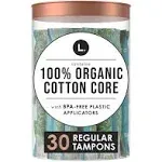 L. Organic Cotton Regular Absorbency Tampons, 30 ct