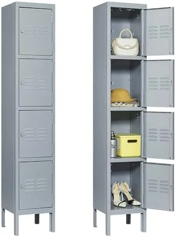 5 Door 66"H Metal Lockers Storage Locker Cabinet Garage Storage with L