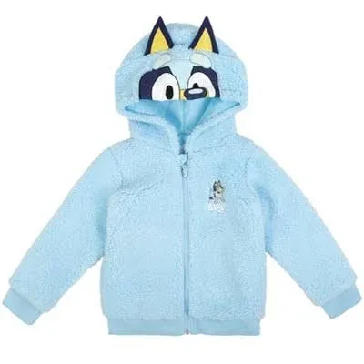 Bluey Cozy Sherpa Zip Up Cosplay Hoodie Toddler to Big Kid Sizes 3T