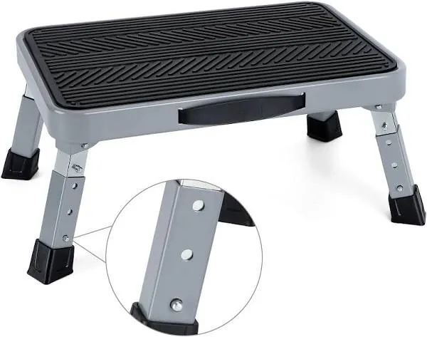 Height-Adjusta<wbr/>ble 7&#034;- 9&#034; Folding Step Stool with Non-Slip Platform 10&#034; X 15&#034; - P