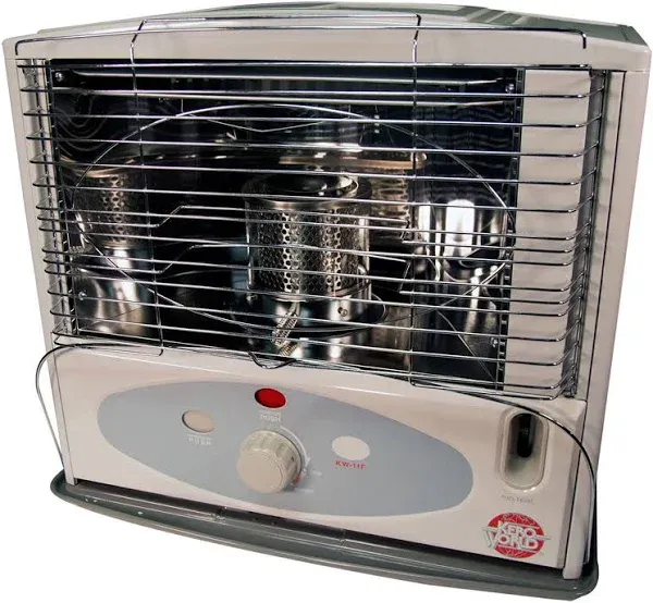 Kero World KW-11F Radiant Heater, 10 gal Fuel Tank, Kerosene, 100000 Btu, 350 sq-ft Heating Area, Gray