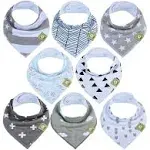 KeaBabies 8-Pack Organic Baby Bandana Bibs