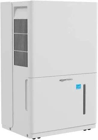 Amazon Basics Dehumidifier, 35-Pint, Energy Star Certified, for Basement, Bathroom and Other Rooms Up to 2500 sft, with Timer, Auto-Defrost, Overflow