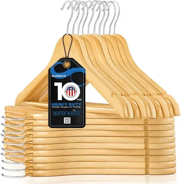 , Wooden Hangers, Premium Clothes Hanger, Coat Hanger, Space Saving Heavy Duty H