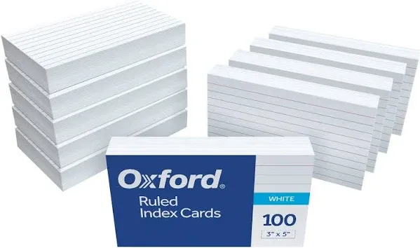 31EE Ruled Index Cards, 3&#034; x 5&#034;, White, 1,000 Cards (10 Packs of 100) (31)