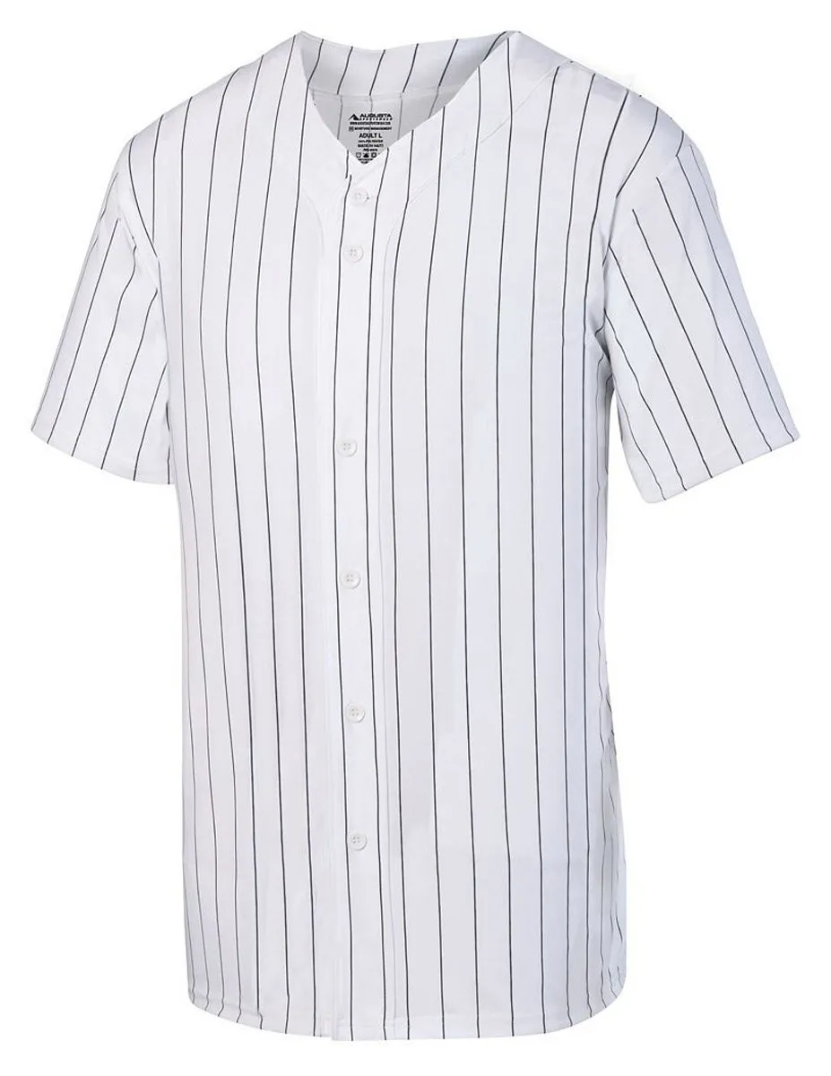 Augusta Youth Pinstripe Full Button Baseball Jersey