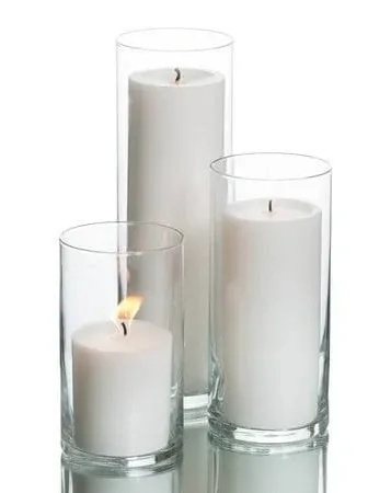 Richland Pillar Candles & Eastland Cylinder Holders White Set of 36