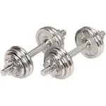 Sunny Health & Fitness 33lbs Dumbbell Chrome Set