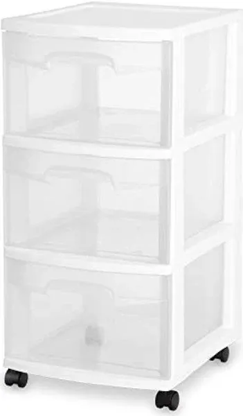 Sterilite 3 Drawer Cart Plastic