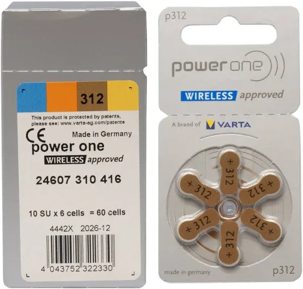 Hearing Aid Powerone Size Batteries