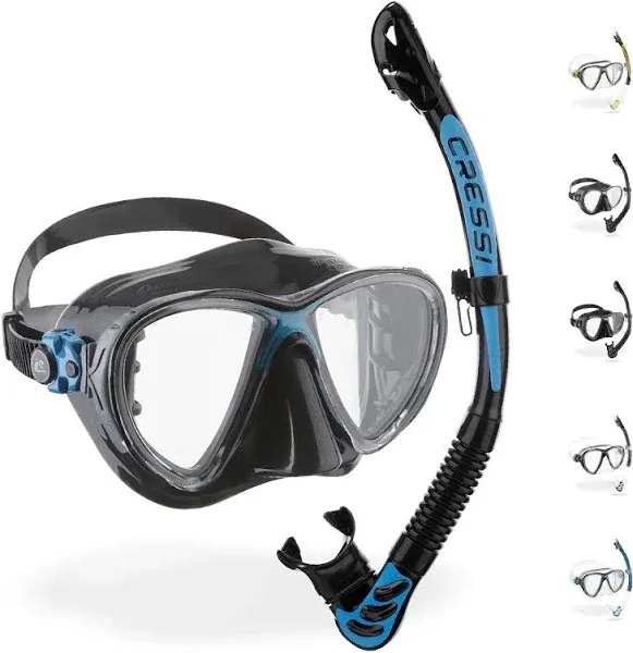 Cressi Premium Quality Snorkeling Adult Set - Big Eyes Evolution & Alpha Ultra Dry: Made in Italy