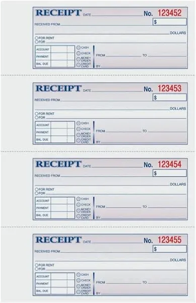 Tops Money/rent Receipt Books