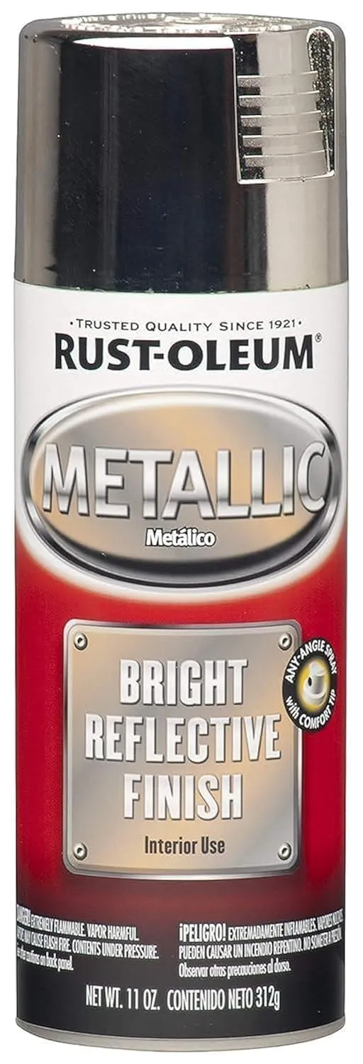 Rust-Oleum 248652 Automotive Metallic Coating Spray, 11 oz, Metallic Chrome Gloss